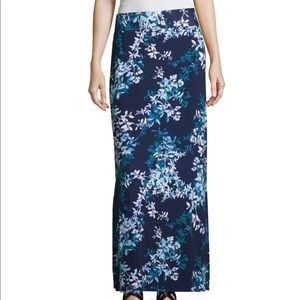 Ana blue floral maxi skirt